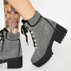 Azalea Wang scorpion black boots a few of the studs are missing see pictures